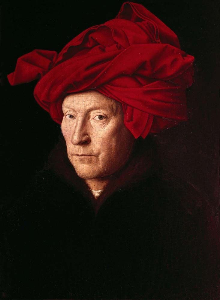 Portrait of a man in a red turban